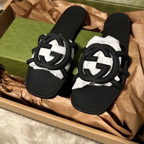 GUCCI BLACK W GPALMA SLIDE RUBBER - Picture 5 of 10